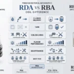 RDA and rebuildable atomizer displayed side by side illustrating the RDA vs RBA coil difference.